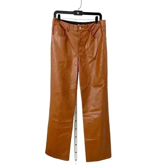 NWT A.L.C. Faux Leather Straight Leg Jeans Pants size 10 - Picture 4 of 15